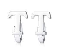 HONEY BEAR Briefe Initialen Buchstaben Manschettenknöpfe Herren Edelstahl Cufflinks Silber (T)