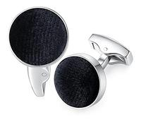 HONEY BEAR Herren Hochzeit Baumwolle Stoff Samt Manschettenknöpfe Cufflinks Manschettenknopf,Runden