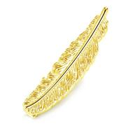 HONEY BEAR Herren Hochzeit Krawattennadel Krawattenklammer 1.97inch Tie Clip Geschenk Feder 5cm (Glänzendes Gold)