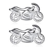 HONEY BEAR Herren Manschettenknöpfe Hochzeit Cufflink Silber Motorrad Edelstahl 1 Paar,MEHRWEG