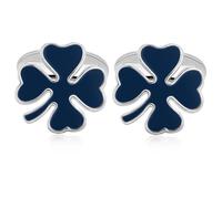 HONEY BEAR Herren Vier Blätter Klee Glück Manschettenknöpfe Hochzeit Cufflinks Manschettenknopf Marineblau