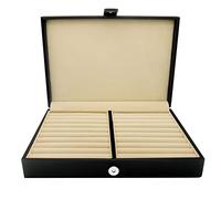 HONEY BEAR Kunstleder Herren/Damen Schmuck Box Schmuckkästen für Krawattennadel Manschettenknöpfe Schwarz