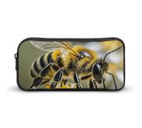 Honey Bee Federmäppchen mit großem Fassungsvermögen, Reißverschluss, langlebige Stiftebox, Organizer, tragbare kleine Kosmetiktasche für Büro, Reisen