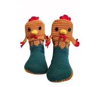 Honganda Lustige Tiersocken für Damen, Alligator-Bodensocken, Weihnachten, kreative 3D-Stricksocke, flippige Hai-Socken, Huhn, Einheitsgröße