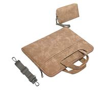 HONGBI Tasche Sleeve Hülle Kompatibel mit 13-15 Zoll Laptop,MacBook Air/Pro,Laptoptasche Kasten mit Zusätzlichem Stauraum Polyester Tasche Khaki(mit einer kleinen Geldbörse) 14"