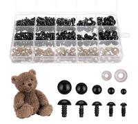 HonGien 300Stück Sicherheitsaugen für Häkeltiere Puppenaugen Kunststoff Augen 6-14mm Sicherheitsaugen für Häkeln mit Unterlegscheiben Für Marionette