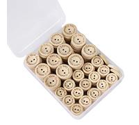 HONGXIN-SHOP Knöpfe Runde Holzknöpfe Handmade with Love Kleine Knöpfe für Nähen Handwerk Scrapbooking und DIY Handgefertigte Verzierung 15mm 20mm 150 Stück