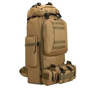 HongXingHai 100 l Camping-Wanderrucksack, Molle-Militär-Rucksack, wasserdicht, leicht, Wanderrucksack, Khaki-c, Large, Wanderrucksäcke