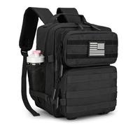 HongXingHai 9L Mini Taktischer Rucksack für Damen und Herren - Klein für Wandern - Kleine Taktische Tasche, Schwarz, Small