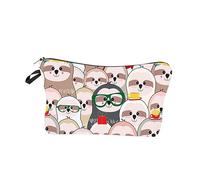 HONITANO 1 Stück Kosmetiktasche mit Cartoon Faultier Design Make Up für Reisen Kleine Multifunktionale Aufbewahrungstasche für Toilettenartikel und Kosmetik