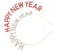 HONITANO 2 Stck. Teiliges Strass-stirnband Happy Year Robustes Legierungsmaterial Modisches Party-haaraccessoire für Frauen und Mädchen Farblich Sortiert Rot und Gold Festlicher Kopfschmuck