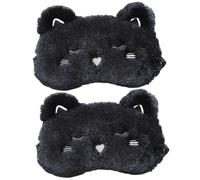 HONITANO 2 Stück Schlafmaske Cartoon Augenbinde mit Elastischem Band Leichte Lichtblockierende Schlafbrille für Erholsamen Schlaf und Stressabbau Zuhause