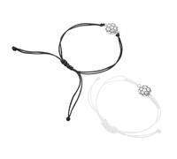 HONITANO 2 Stück Verstellbare Fußball Freundschaftsarmbänder Geflochtenes Schwarz-weißes Sportarmband Für Fußballfans Geschenk Party Mitgebsel