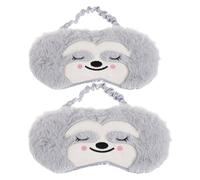 HONITANO 2stücke Schlafmaske für Junge Mädchen in Tierform aus Plüsch Verdunkelungs-augenmaske mit Cartoon-tiermotiv Weiche Augenbinde für Reisen und Zuhause
