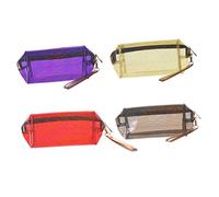 HONITANO 4 Stück Holografisches Kosmetiktaschen Aus PVC Tragbare Make up Organizer Tasche Mit Metallreißverschluss Für Reisen Und Alltag Multifunktionale Clutch Und Federmäppchen