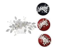 HONITANO Eleganter Braut Haarkamm in Blumenform aus Kristall Silberner Seitenkamm für Mädchen Hochzeit Kopfschmuck