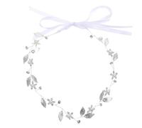 HONITANO Haarband Braut Mit Blättern Und Schleife Haarschmuck Für Hochzeit Blumenranke Zubehör Für Brautfrisur Hochzeitsdekoration
