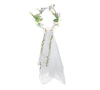 HONITANO Haarkranz Brautschleier aus Leichtem Material mit Blumenkranz Modischer Hochzeitsschleier in Cremeweiß für Braut und Hochzeitsfeier
