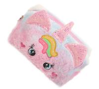 HONITANO Kosmetiktasche Einhorn Plüsch Make up Tasche Reise Kulturbeutel für Mädchen Teenager mit geräumigem Innenraum für Make up und Toilettenartikel