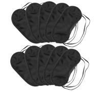 HONMEET 10 Stück Packung Schlafaugenmasken Polyester Schwarz Lichtundurchlässig Elastisches Band Atmungsaktiv Und Druckentlastend Reise Und Outdoor Schlafhilfe