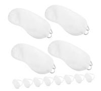 HONMEET 12 Stück Teiliges Weiße Atmungsaktive Schlafmasken aus Polyester seidenimitat Individuell Bemalbar Lichtblockierend Komfortabel für Büro Studium und Nickerchen Geeignet