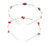 HONMEET 2 Stück Erdbeer Kirsch Stirnband Frauen Haarschmuck Flexibel Langlebig Modisch Geschenk