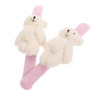 HONMEET 2 Stück Plüsch Bären Klatscharmbänder Kinderarmbänder aus Weichem Material Weißes Schnapparmband Partyzubehör für Mädchen und Jungen