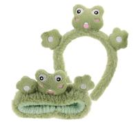 HONMEET 2 Stück Teiliges Frosch Stirnband für Frauen Weiches Plüsch Make up Haarband Elastisches Gesicht Waschen Kopfband für Spa Dusche und Kosmetik Modisches Accessoire für Hautpflege
