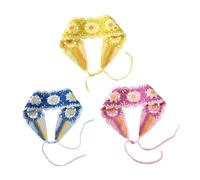 HONMEET 3 Stück Teiliges Gestricktes Stirnband mit Floralem Muster Atmungsaktive Elastische Haarschleifen für Damen und Mädchen Vielseitig Tragbar für Alltag Partys und Besondere Anlässe