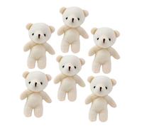 HONMEET 6 Stück Teiliges Mini Bär Plüschanhänger Leichte Stofftier Schlüsselanhänger aus Weichem Baumwollstoff Süßer DIY Mini Bär Dekoanhänger für Geldbörse Geschenk und Partyartikel