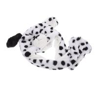 HONMEET Plüsch Wintermütze mit Beweglichen Ohren und Schal Dalmatiner Tierhut Unisex Weiche Warme Kopfbedeckung für Erwachsene