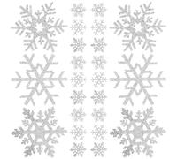 HONMEET Schneeflocken Aufnäher 30 Stück Selbstgemacht Bastelaufnäher aus Stoff für Kleidung und Taschen zum Nähen bei Handgemachten Accessoires und Prinzessinnenfeiern 4.2x3.7cm