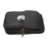 HONMEET wasserdichte Pu Leder Gürteltasche Herren Doppellagige Bauchtasche mit Reißverschluss Vertikale Handy umhängetasche für Outdoor Sport Wandern Multifunktionaler Mobiler Geldgürtel