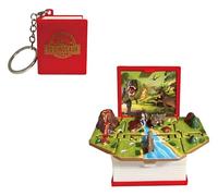 honselia Pop-Up-Buch-Schlüsselanhänger für Kinder, Mini-Rucksack-Schlüsselanhänger, 3D-Schlüsselanhänger für Kinder, Geschenk, Dinosaurier Rot, 40mmx50mmx26mm