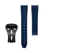 honyeer Fluorkautschuk-Uhrenarmband für Omega Seamaster 600 Dark Side of the Moon Speedmaster 57 Aqua Terra 150 Moonwatch Racing Chronograph Armband(Blueb2,21-18mm)