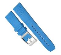honyeer Kautschukarmbanduhr für Breitling SUPEROCEAN Avenger Color Armband Tauchsportarmband(Light blue silver,24mm)