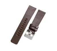 honyeer Leder-Uhrenarmbänder für Diesel Simple Plain Cowhide Coffee Watch Strap(Coffee-Steel-K3,28mm)