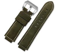 honyeer Lederarmband für Timex Tide T2n721 T2n720 Tw2t76500 Armband mit erhöhtem Mund, Zubehör(Green-Steel-K11)