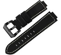 honyeer Uhrenarmband aus mattiertem Leder für TIMEX Tidal T2N720/T2N72, konvexe Schnittstelle, Rindslederarmband(Black Black clasp,14mm)