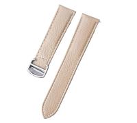 honyeuk Echtes Leder Uhrenarmband Für Cartier Tank London Key Uhrenarmband(Cream color,17mm)