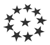 HOODANCOS 10 Stück Fünfzackige Stern Stickerei Aufnäher Schwarz 4X4Cm Bügelflicken Für Kleidung Reparatur Jeans T-Shirts Diy Bastelprojekte Dekoration