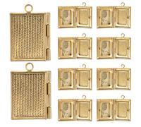 HOODANCOS 10 Stück Rechteckige Buchanhänger aus Kupfer für Selbstgemacht Schmuckherstellung mit Anhängerfunktion und Vintage Design als Uhrenbox Anhänger
