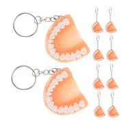 HOODANCOS 12 Stück Schlüsselanhänger Zahnprothese aus Strapazierfähigem Harz Halloween Mitgebsel für Taschen und Autoschlüssel Lustiger Partyanhänger