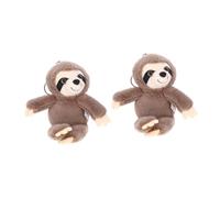 HOODANCOS 2 Stück-pack Faultier Schlüsselanhänger aus Plüsch mit Metall