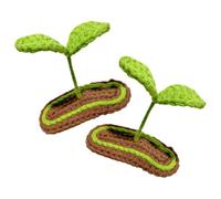 HOODANCOS Gestrickte Haarclips 2 Stücke Lustige Sojasprossen Haarspangen für Mädchen Haar Accessoire Wolle und Metall für Kleiner Haarspangen in Grün