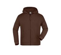 Hooded Jacket Junior Klassische Kapuzenjacke aus hochwertiger French-Terry-Qualität braun, Gr. S