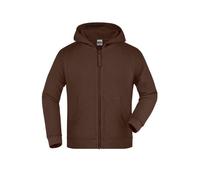 Hooded Jacket Junior Klassische Kapuzenjacke aus hochwertiger French-Terry-Qualität braun, Gr. XL