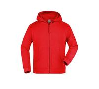 Hooded Jacket Junior Klassische Kapuzenjacke aus hochwertiger French-Terry-Qualität rot, Gr. S