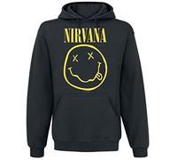 Nirvana - Happy Face - Hoodie - Schwarz - S - 80% Baumwolle, 20% Polyester Schwarz S