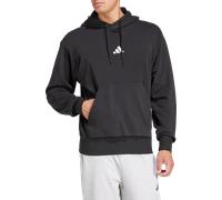 adidas Men's Essentials FEELCOZY French Terry Hoodie, Black/White, XXL